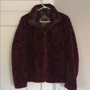 Pendleton Burgundy Teddy Bear Jacket (size small)